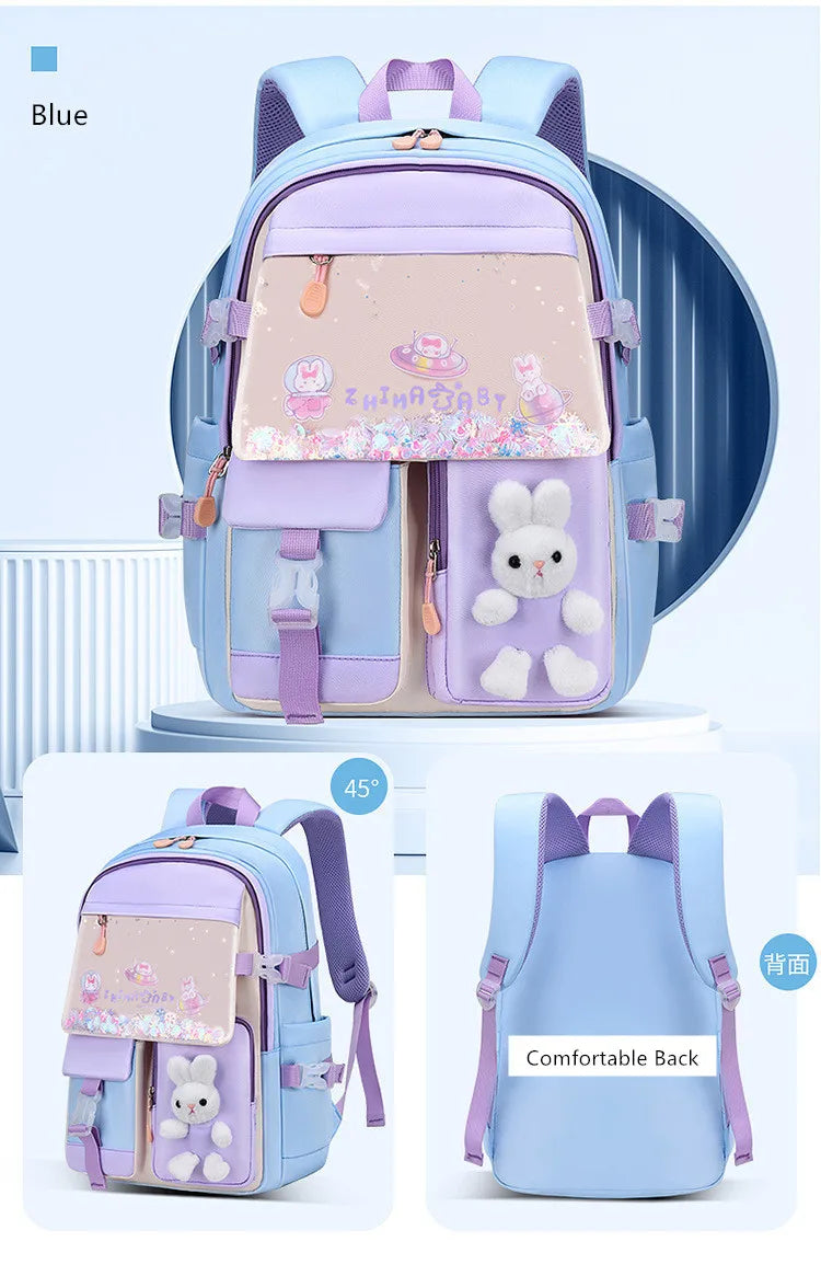 cute school backpack girls schoolbag waterproof book bag student backpack with many pockets elementary school bags for children