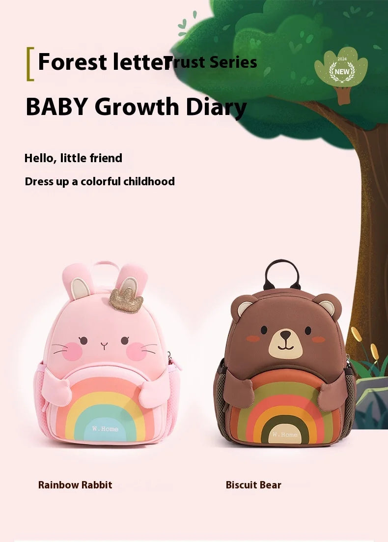 2025 New Arrival Cute Bear & Bunny Kids Backpack - Lightweight School Bag for Preschool Boys Girls, Adorable Toddler Travel Bag