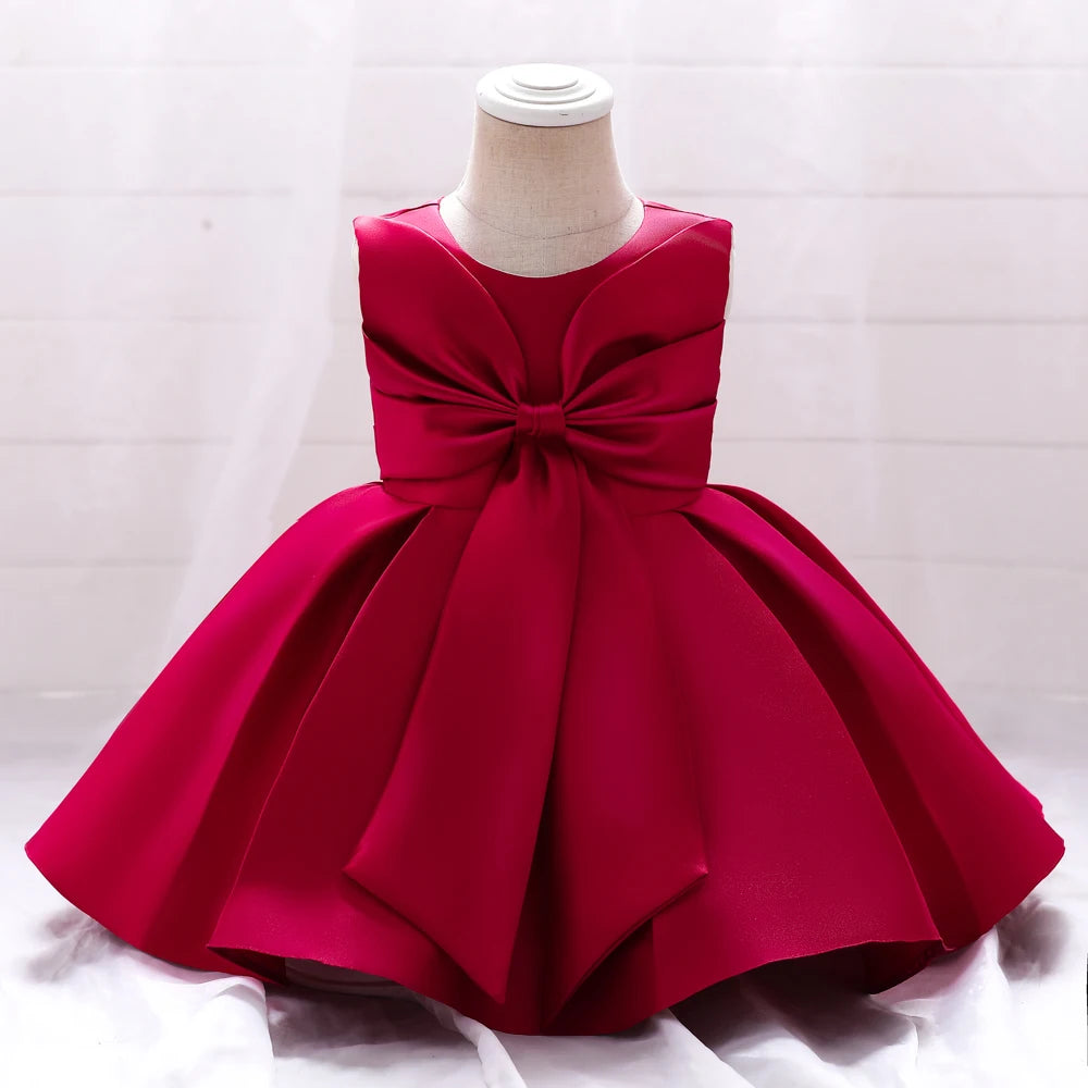 2023 Toddler Baby Girl Party Dresses Big Bow Infant Birthday Princess Dress For Girls Wedding Prom Gown Children Clothes