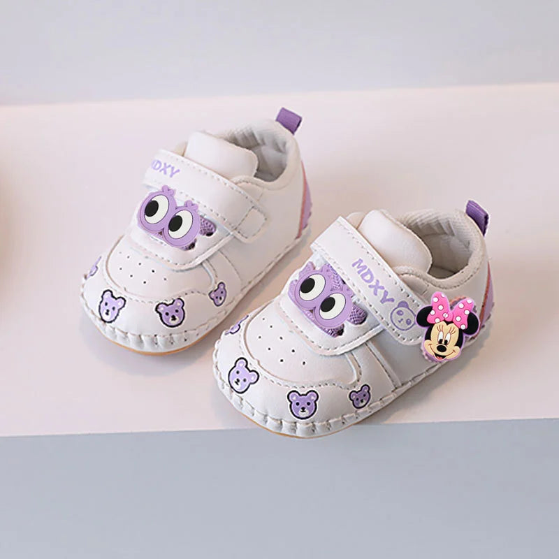 Mickey Mouse Minnie Mouse Baby Toddler Shoes Soft Sole Spring fall New Non-slip Boy Girl Handmade Sandals 0-1 Years Old Cartoon