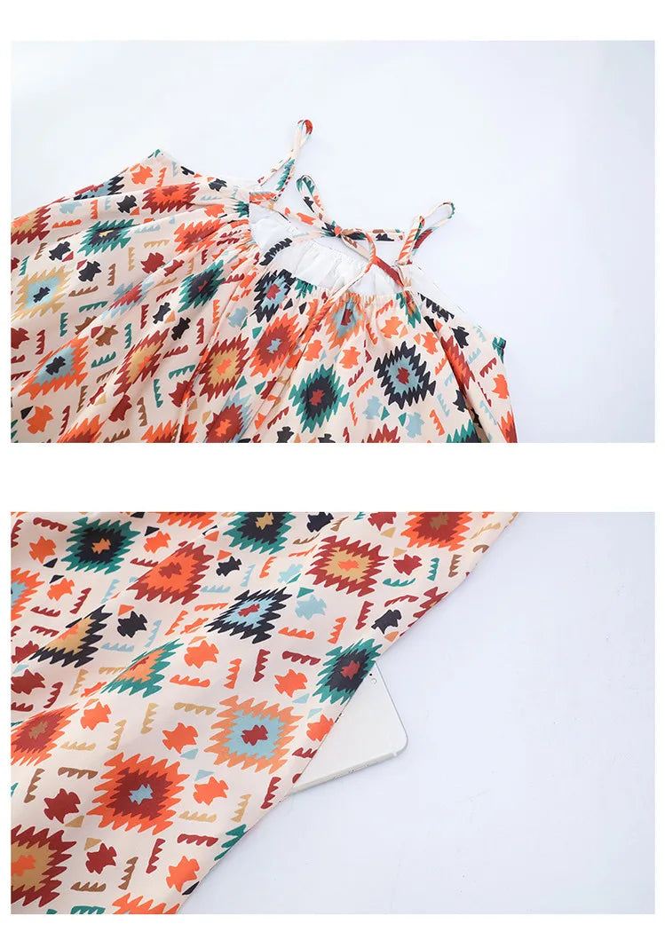 Girls' Summer Dress 2025 New Design for Children, Girls' Beach Bohemian Princess Dress for Older Kids.