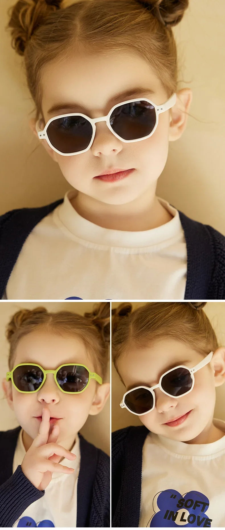 Baby Sunglasses with Strap Polarized Flexible Polygon UV400 for Infant Toddler Boys Girls Age 0-36 Months