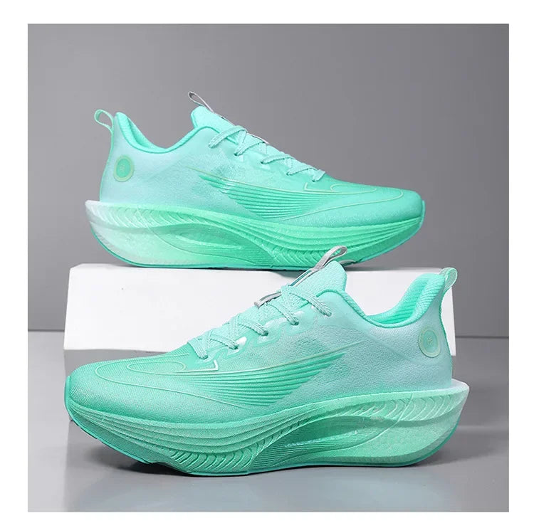 Unisex Breathable Mesh Running Shoes Lightweight Shock Absorption Carbon Plate Casual Versatile Sports Sneakers for Couples