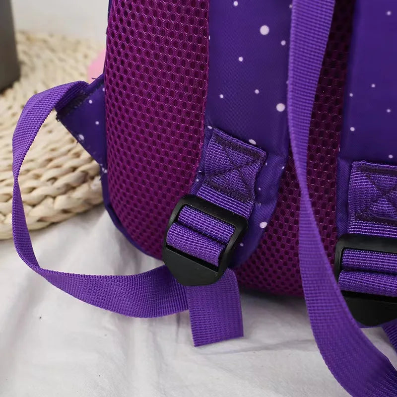 Kids Space Rocket Printed Children's Backpack Traction Rope Anti-lost Lightweight Kindergarten Schoolbag Early Education Bag
