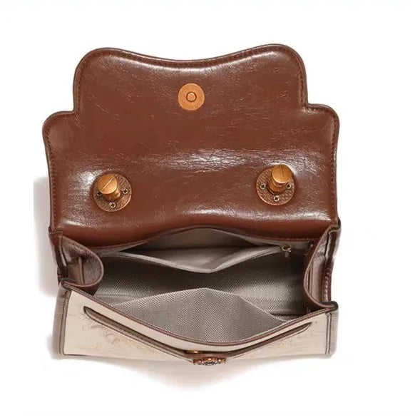 Office Bag Forbidden City Cultural Series Textured Pan Jiangnan Small Square Bag National Style Handbag Women's Shoulder Crossbo