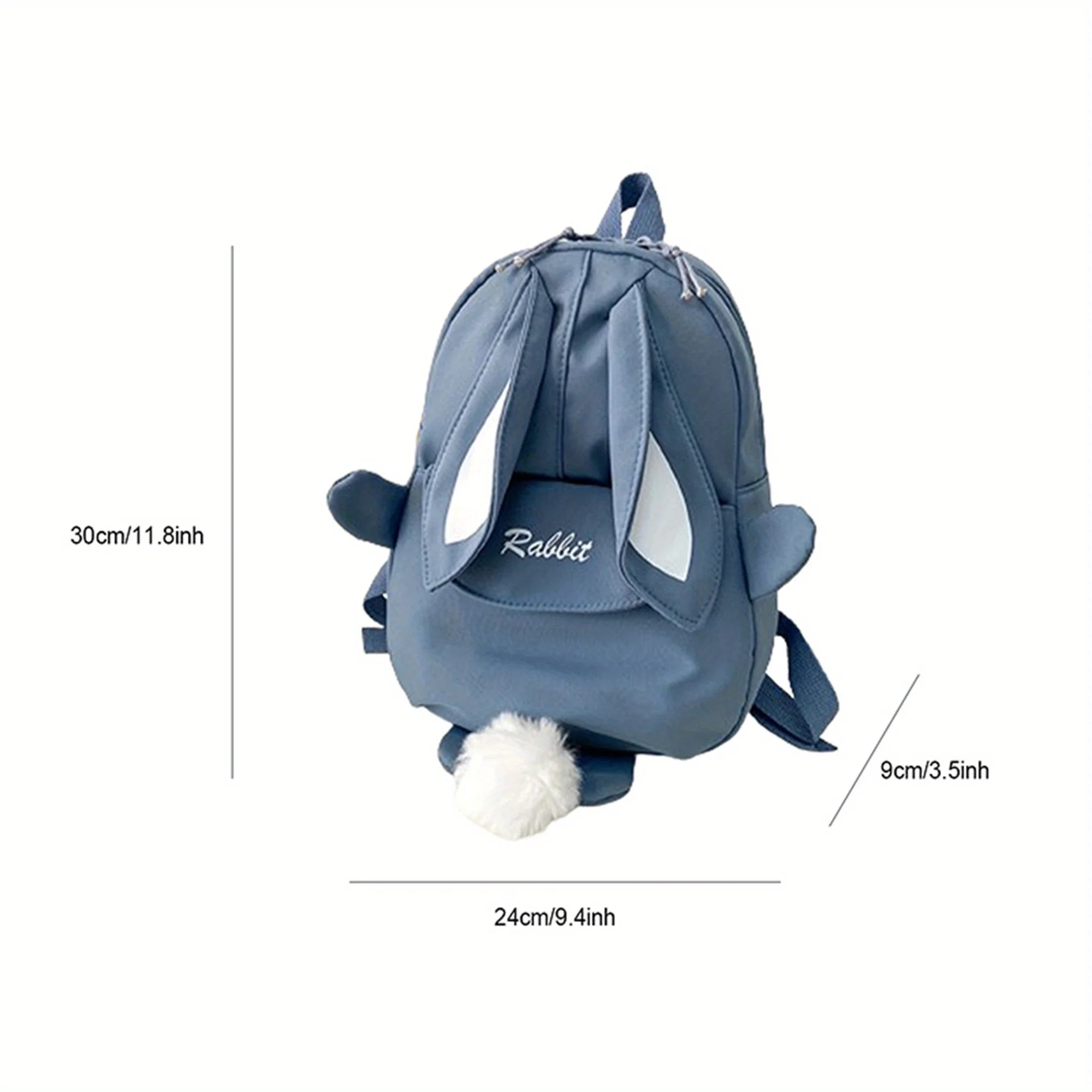 Girl Rabbit Ear Backpack Casual Schoolbag Waterproof Large Capacity School Backpack Smooth Zipper Solid Teens Travel and Gifts