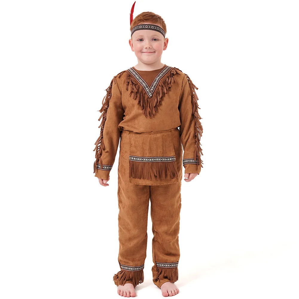 Boys Girls Indian Cosplay Costume Fancy Dress Halloween Party Cosplay Costume Festival Party Performance Costumes ﻿