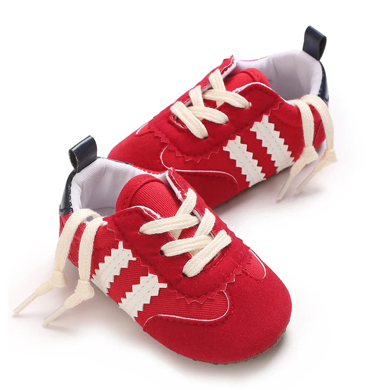 Hot Selling Baby Casual Sports Shoes Spring and Autumn Girls and Boys High Quality PVC Sole Anti Slip Prewalker Shoes