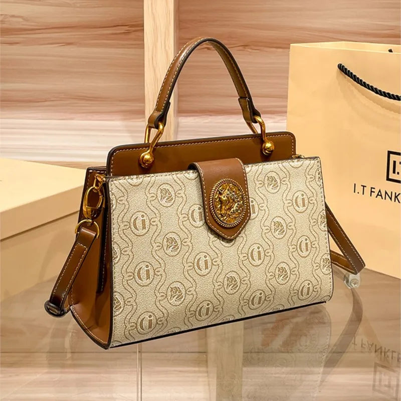 Light luxury brand women's handbag 2024 spring/summer new designer high-quality shoulder bag with contrasting color crossbody