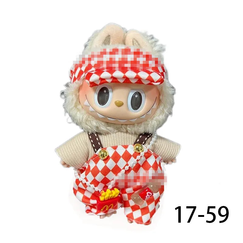Doll Clothes for labubu outfit Plush doll clothes Macaron Cute Clothing DIY Kid Gift Dog Clothes Hair accessories v1 v2 clothes