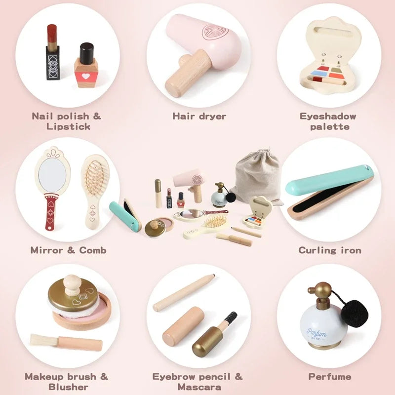 Silicone Baby Makeup Toys Set Simulation Pretend Cosmetics Toys Girls Playing House Game Children Early Education Montessori Toy