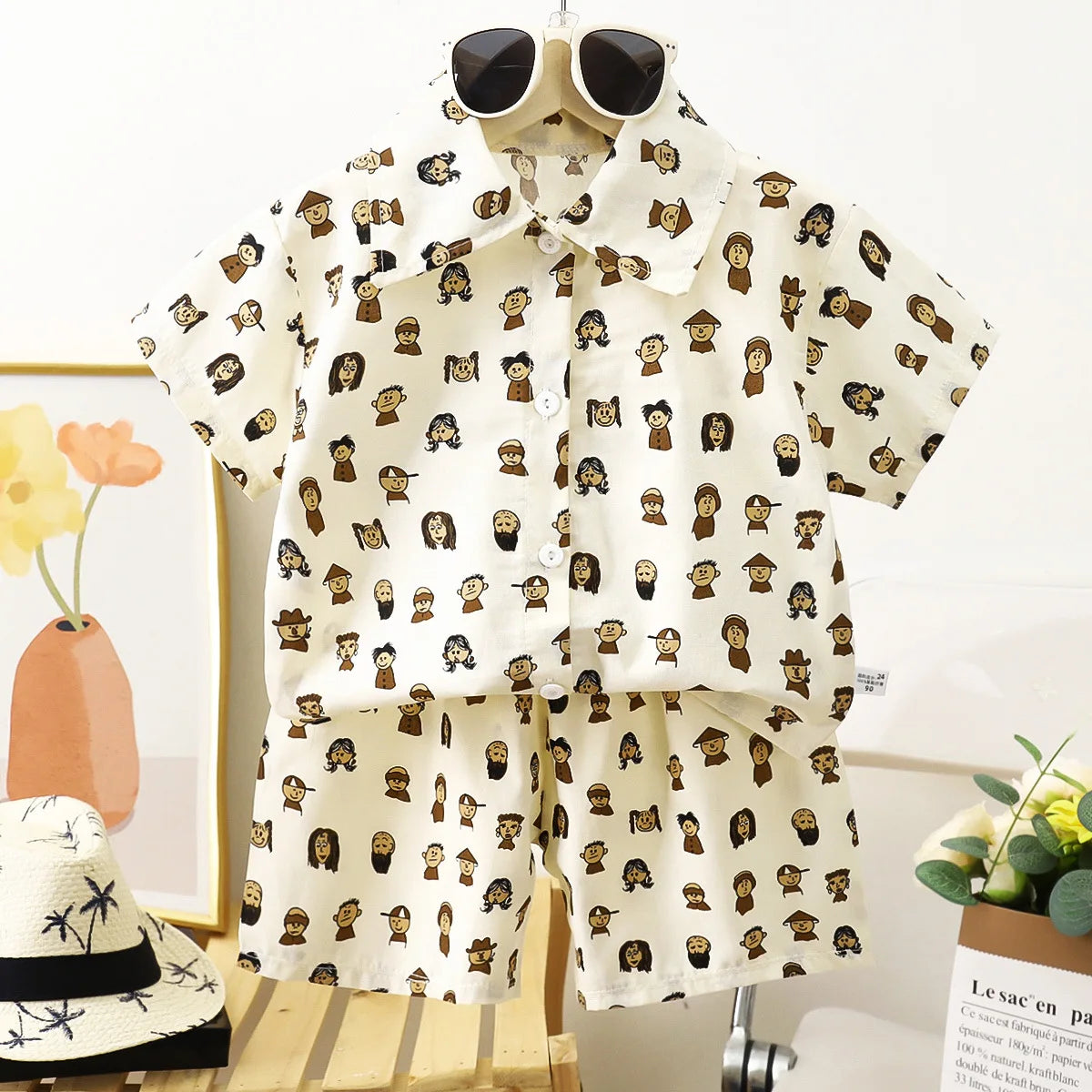 2PC Summer Baby Boys Clothes Set Children Boys Cartoon T-shirts + Shorts  Beach Outfits Kids Boys Tracksuits Vacation Suits