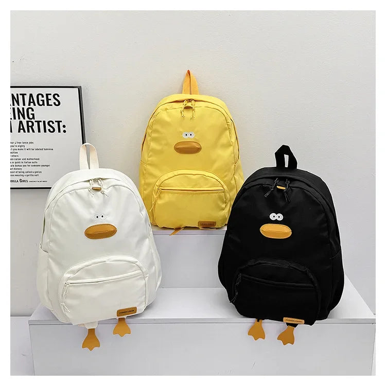 New Cartoon Duck Backpack Designer Cute Travel Bag Female College Student Versatile Korean Edition Girls' School Bag рюкзак