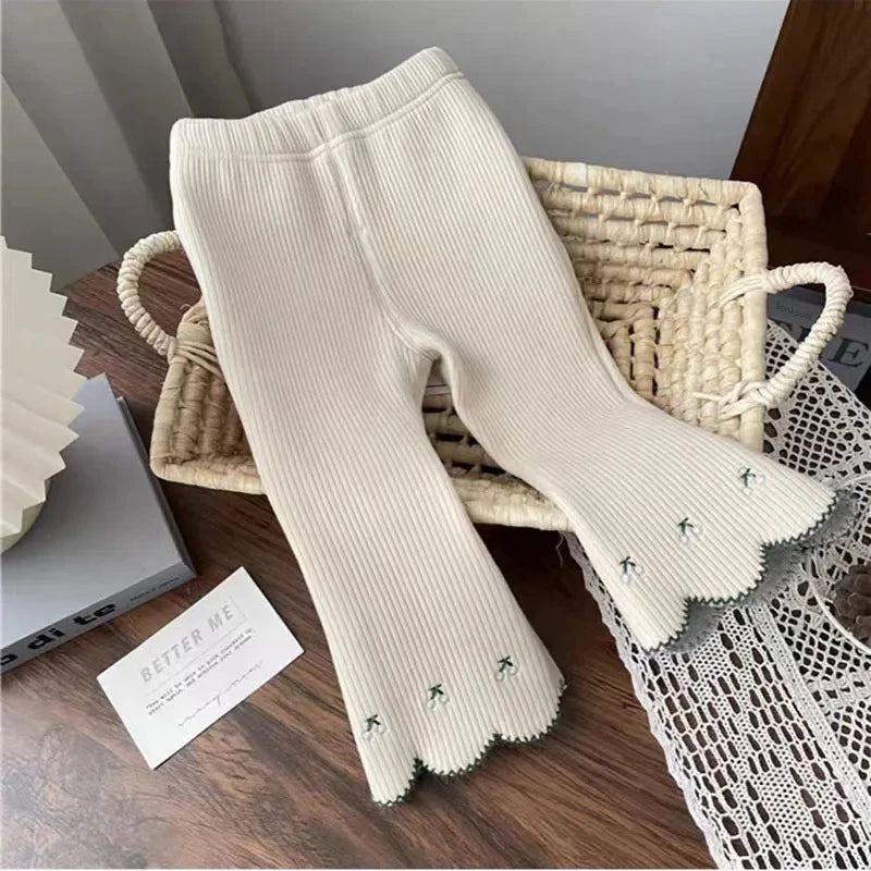 Kids Pants & Capris Girls' Winter Flare Pants Thermal Bell Bottoms Cozy Kids Trousers for Toddlers Kids Clothes