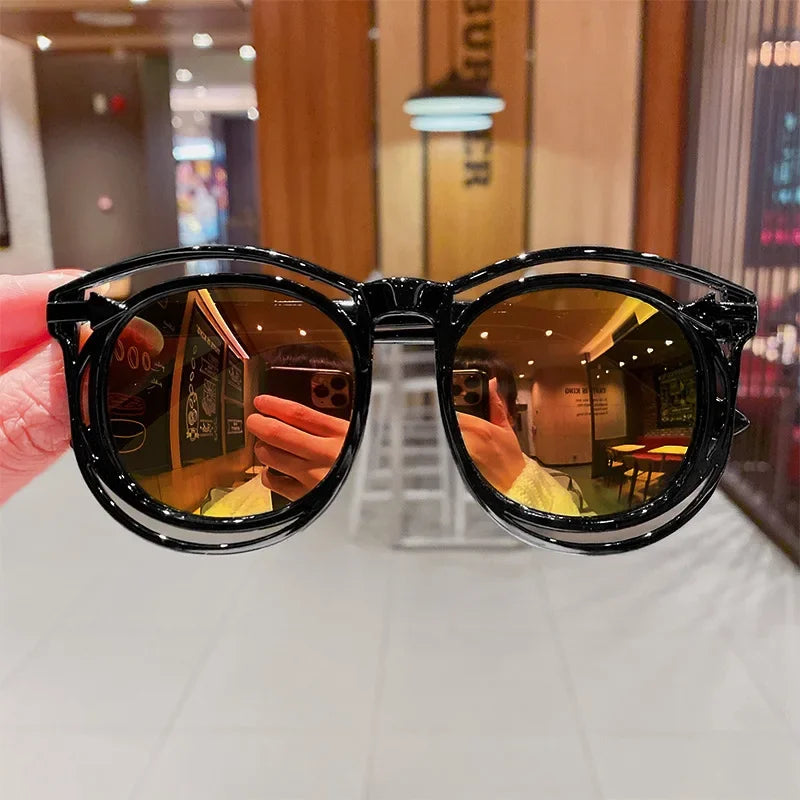 Fashion Children's Sunglasses Baby Anti-Radiation Sun Glasses Girl Boy Cute Cartoon Bear Anti-Glare Sunglasses Stylish Goggles