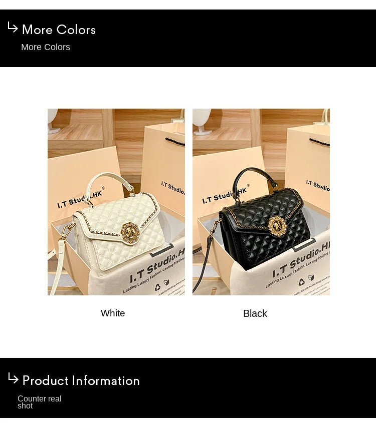 Women's handbag designer Lingge square bag women's 2024 new high-end texture handbag autumn/winter crossbody shoulder bag