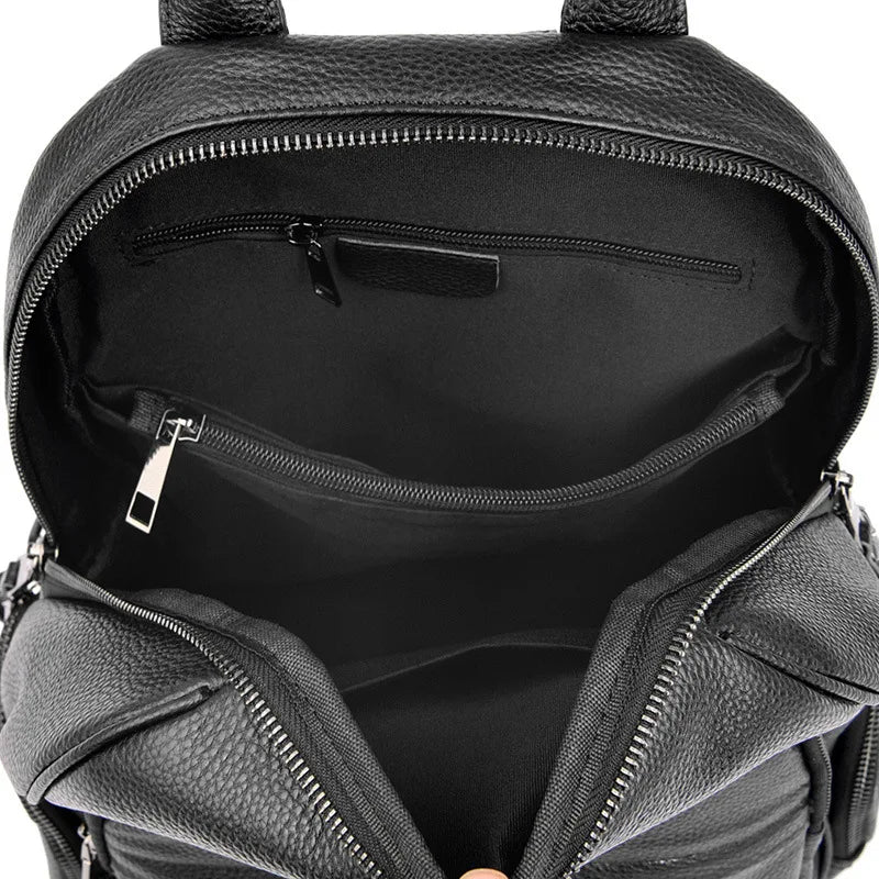 Genuine Leather Women's backpack New Fashion Trendy Soft cowhide backpack for lady large capacity travel commuting backpack