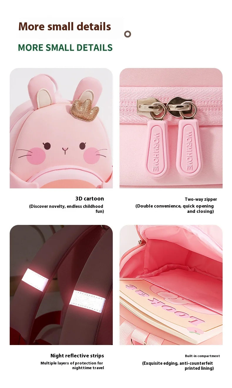 2025 New Arrival Cute Bear & Bunny Kids Backpack - Lightweight School Bag for Preschool Boys Girls, Adorable Toddler Travel Bag