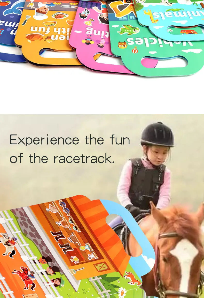 Kids' Reusable DIY Sticker Books Multi-Theme Bubble Sticker Jelly Stickers Portable Montessori Sticker Toy Gifts for Children