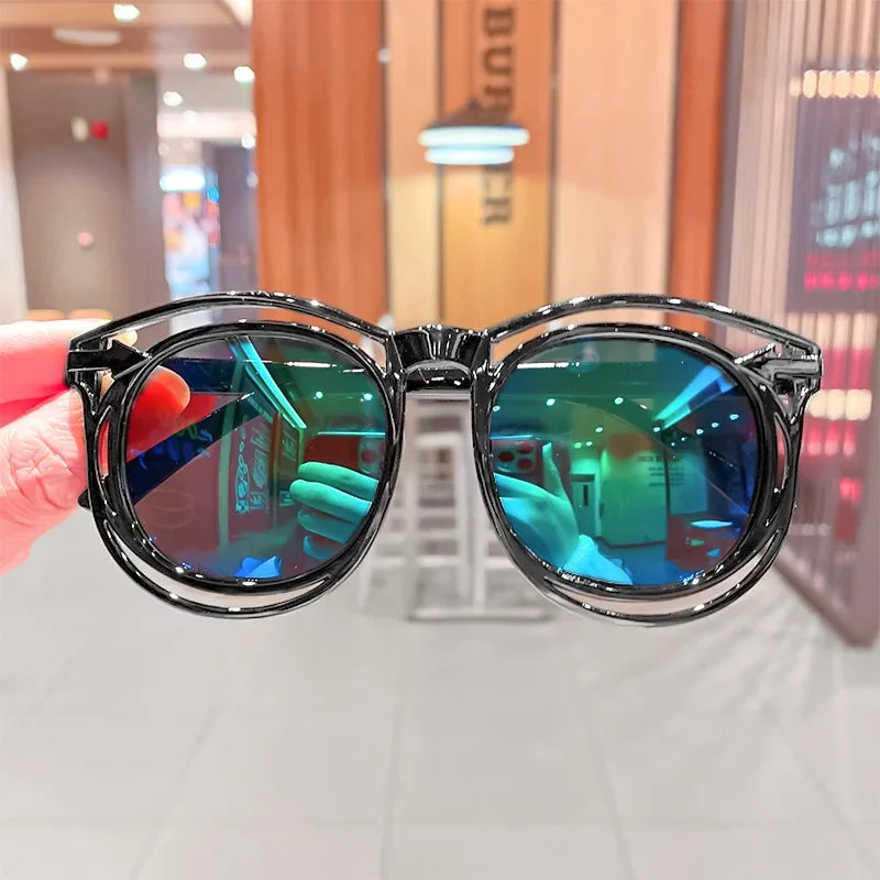 Fashion Children's Sunglasses Baby Anti-Radiation Sun Glasses Girl Boy Cute Cartoon Bear Anti-Glare Sunglasses Stylish Goggles