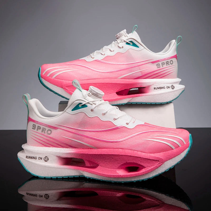Men Running Shoes Carbon Plate Speciality Marathon Sports Breathable Lightweight Women's Comfortable Nonskid Leisure Sneakers
