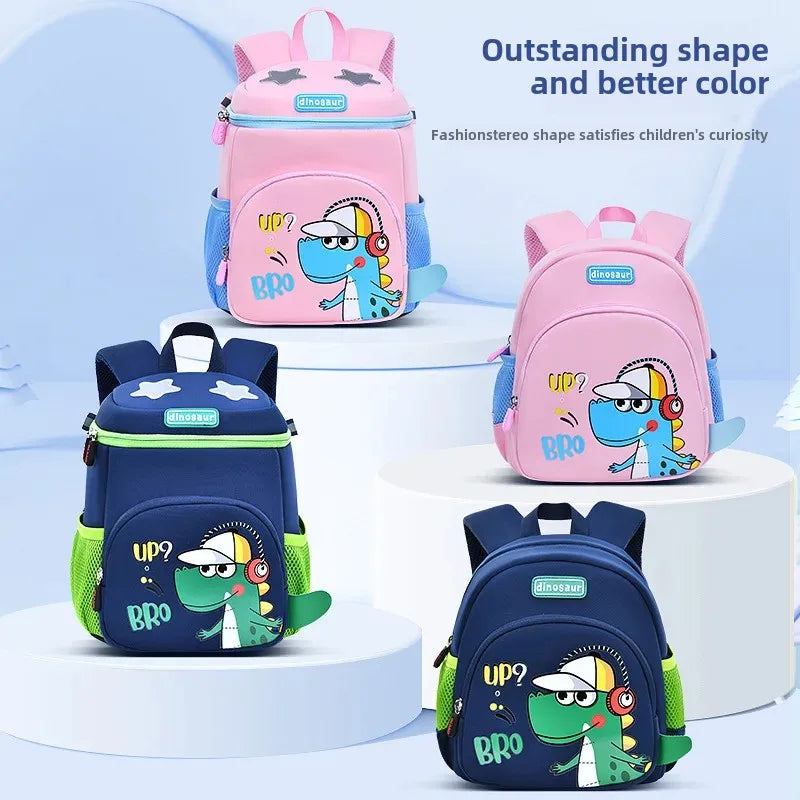 New Cartoon Dinosaur Kindergarten Backpack Spine Protection Lightweight School Bag for Primary School Children