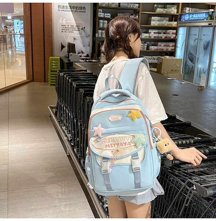School Bags For Girls Japanese Style Kawaii For Large New Nylon Shoulder Bag Backpack School Set For Kinder Girl Kids Schoolbags