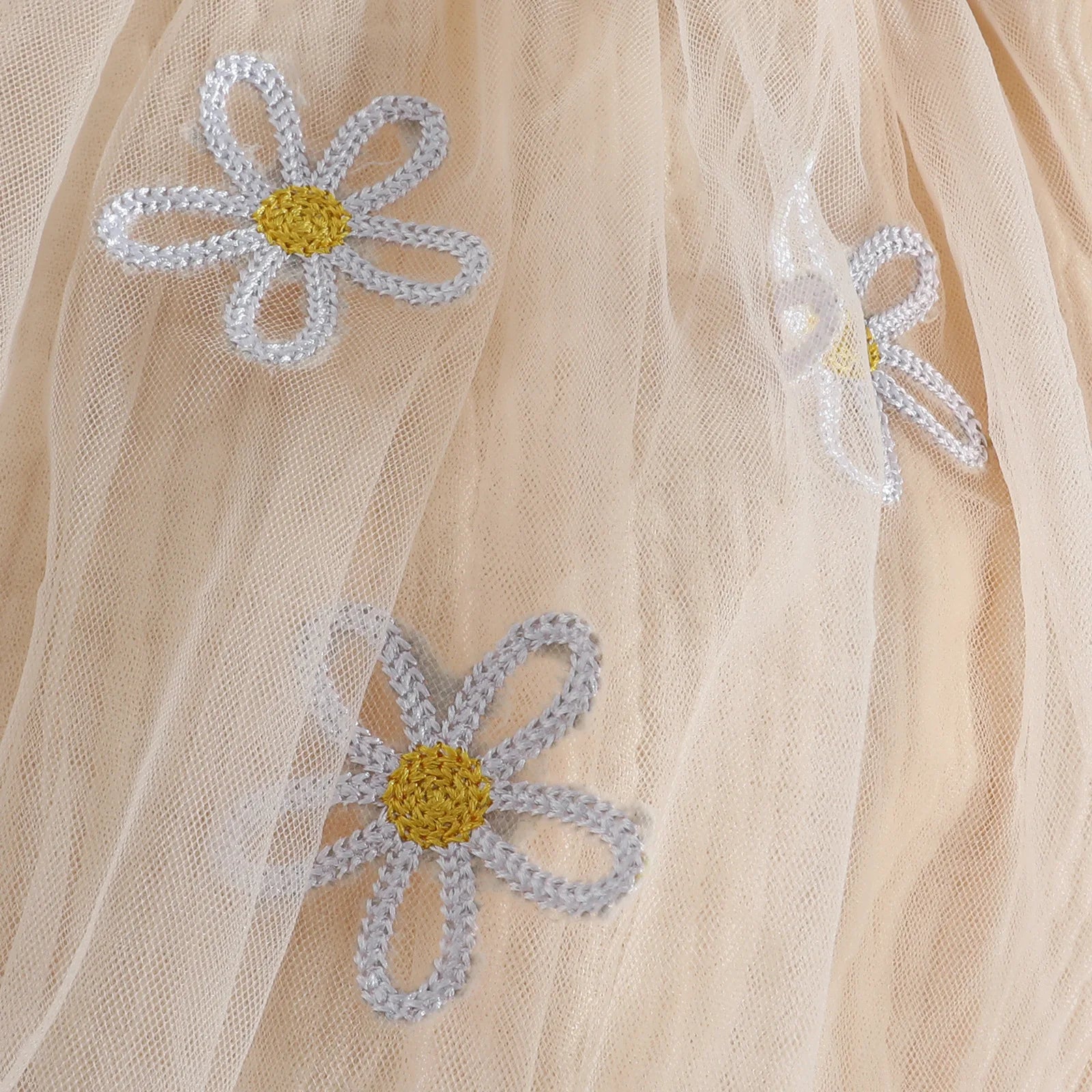 Baby Girl Dresses 1st Birthday Outfit Tulle Romper Dress with Headband Cute Daisy and Embroidered Party Wear for Newborn Clothes
