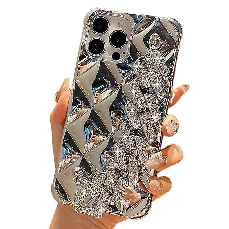 Suitable for Apple IPhone 16 Pro Phone Case Luxury Sparkling Diamond Bracelet 14 Small Fragrance Style Xr High-end Xsmax Trend