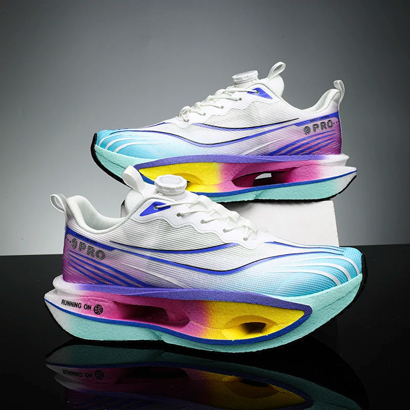 Men Running Shoes Carbon Plate Speciality Marathon Sports Breathable Lightweight Women's Comfortable Nonskid Leisure Sneakers