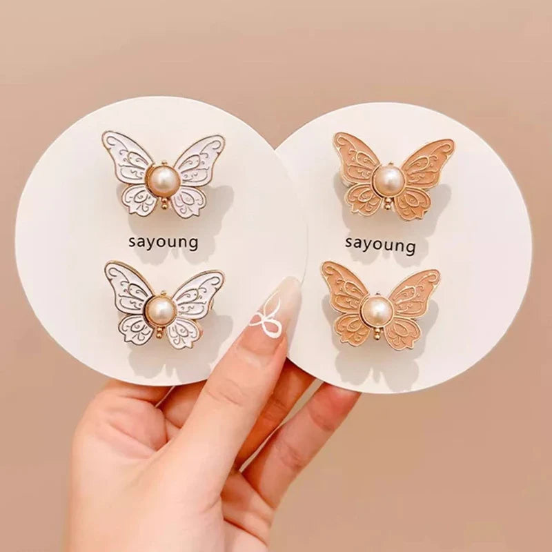 Adjustable Clips Butterfly Jeans Button For Pant Skirts Waist Tightener Buckle Snap Button Adjuster Pants Pin Retractable Button