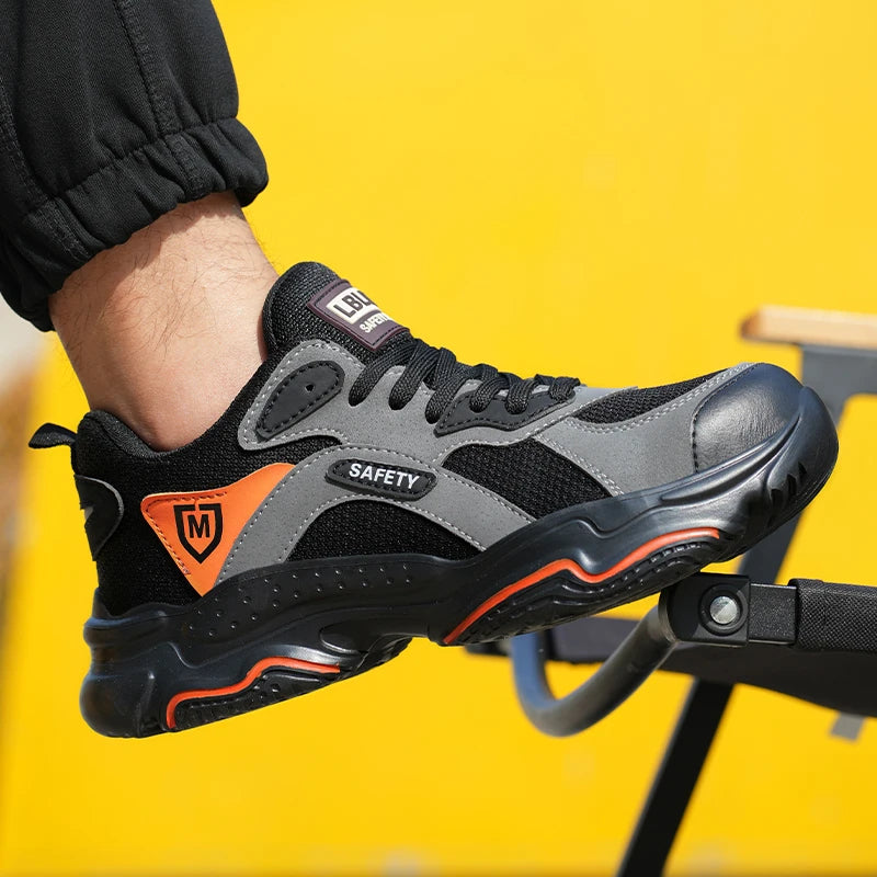 Safety Shoes Anti-smash Steel Toe Boots All-Season Casual Footwear Breathable Indestructible Shoes for Warehouse Logistics Work