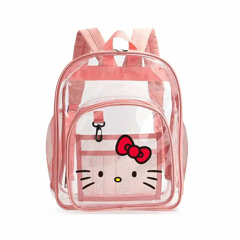 Sanrio Hello Kitty Y2K Waterproof Transparent Backpack Cute Cinnamoroll Cartoon Pvc Large Capacity Storage Bag Student Schoolbag