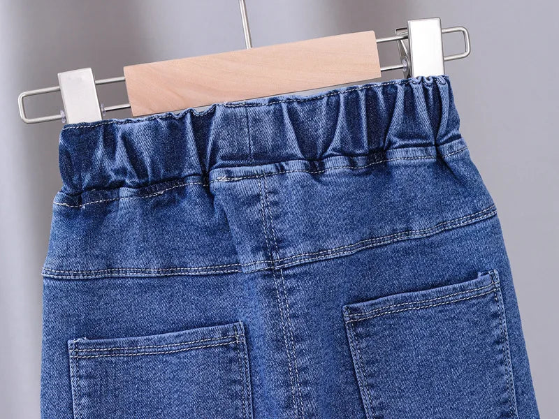 Girls' Jeans 2024 Spring Autumn New Girls Cotton Embroidered Floral Jeans Kids Fashion All-match Casual Trousers Jeans0-5Y