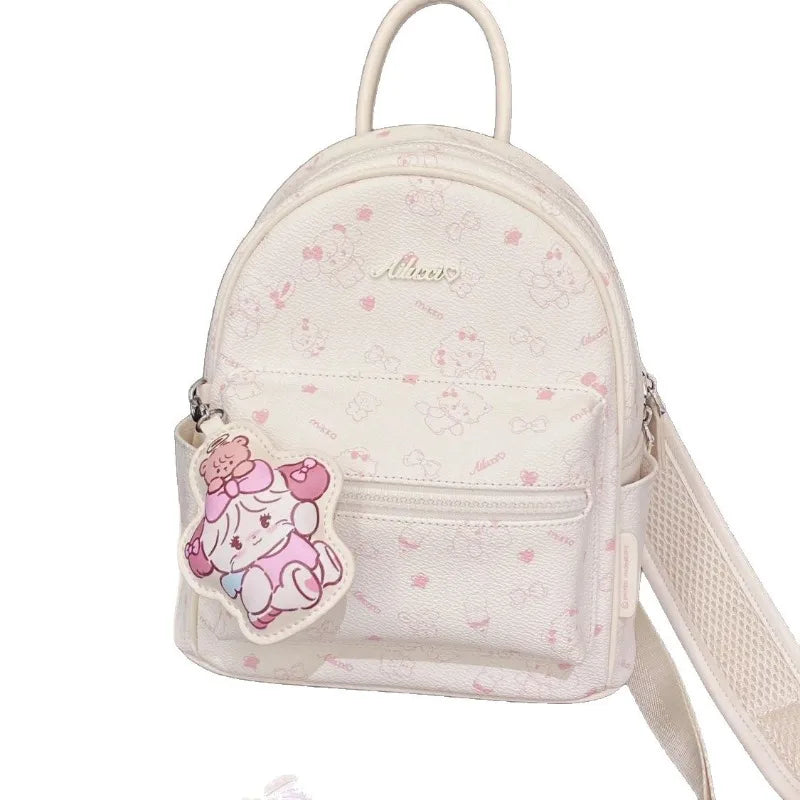 Japanese and Korean PU printed backpack 2025 new small batch original casual minimalist ultra-light travel backpack school bag
