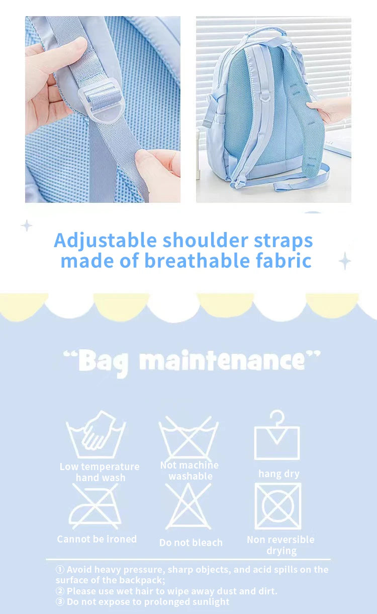 Cream Style Backpack for High School Girls with High Looks and Large Capacity Backpack Computer Bag