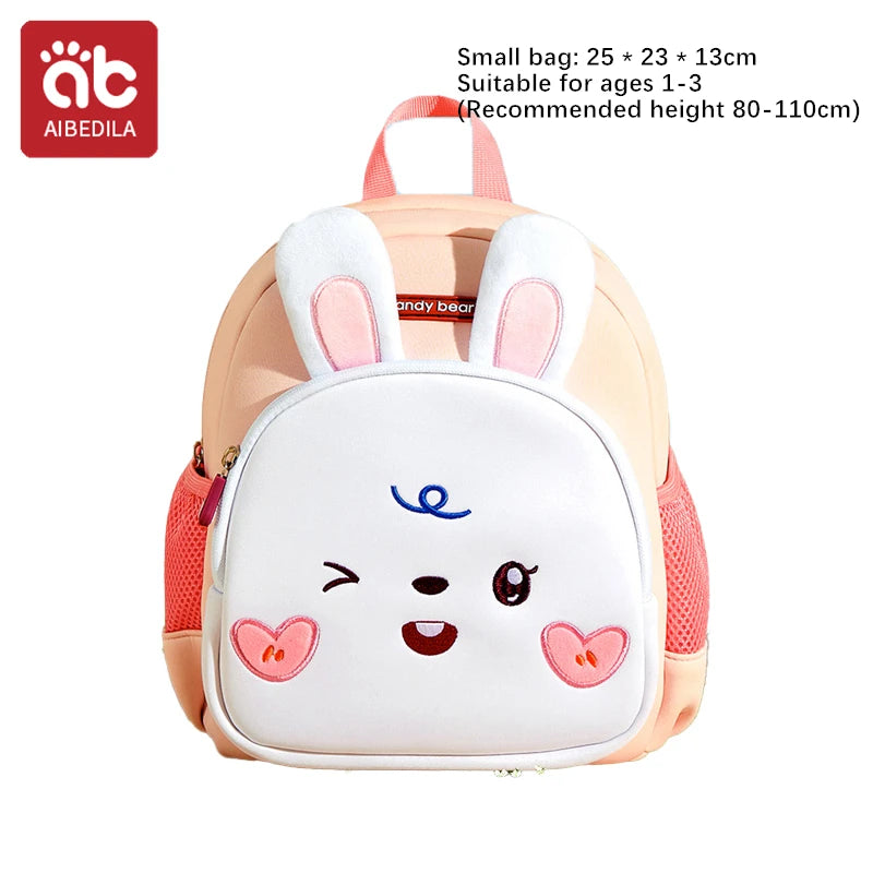 AIBEDILA Children Cute Cartoon 3D Dinosaur School Bags Anti-lost Boys Backpacks Girls Toddler Rucksack Kindergarten Schoolbag