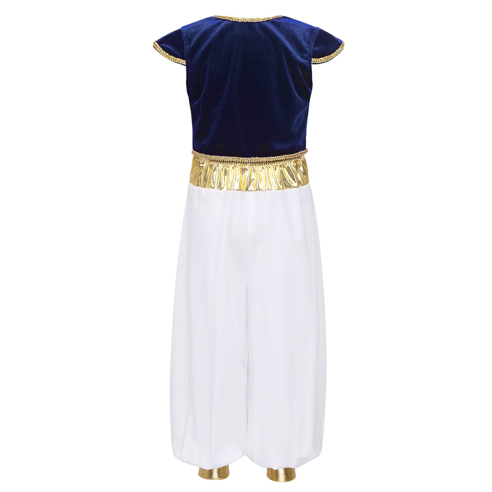 Boys Fancy Arabian Prince Outfits Cap Sleeves Waistcoat with Pants Halloween Fairy Party Carnival Dress Up Cosplay Costume