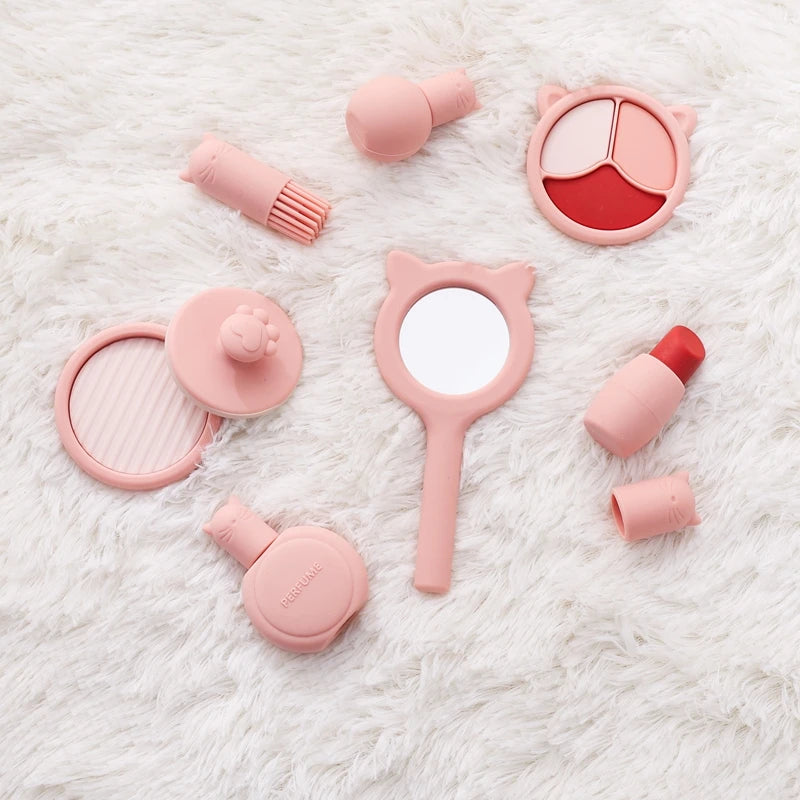 Silicone Baby Makeup Toys Set Simulation Pretend Cosmetics Toys Girls Playing House Game Children Early Education Montessori Toy