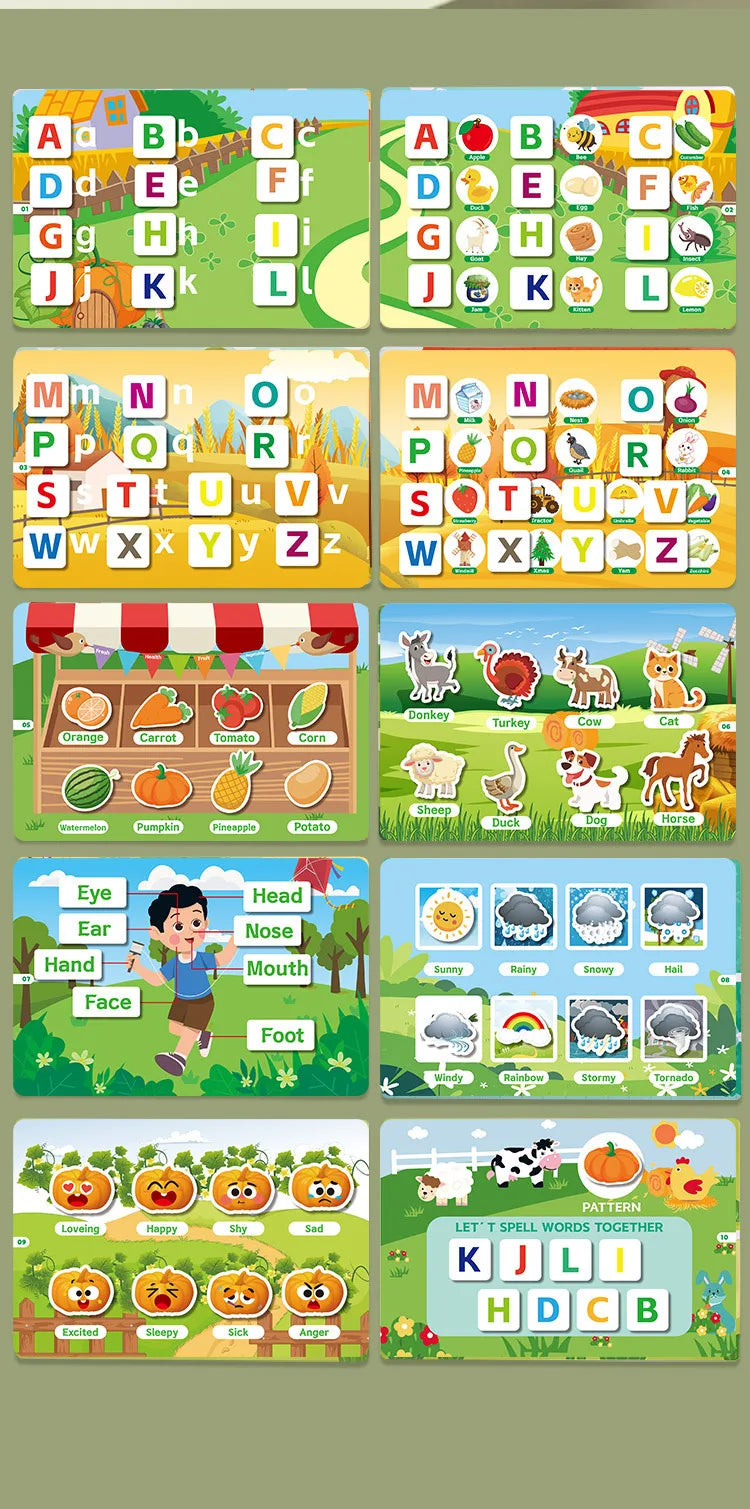 Montessori Baby Busy book My First Quiet Book Paste Early Learning Education Toy Children Toy Matching Montessori Toys for Baby