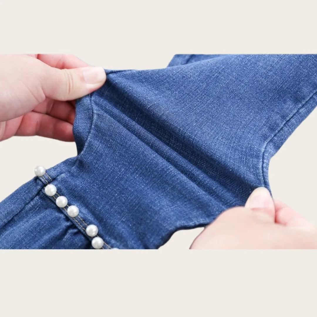 Children Infants Girls Casual Denim Pants Bow Tie Child Teenage Girl Jeans Clothes Fashion Kids Skinny Trousers Prints Clothing
