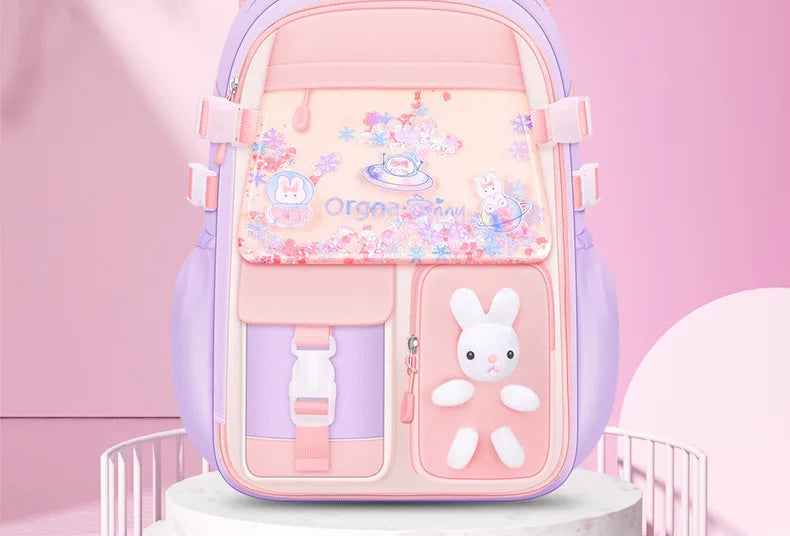 Cute Student Backpack 3pcs/set Primary Schoolbag Rabbits and quicksand Kawaii Student Backpack Teenage Girls Handbag Rucksack
