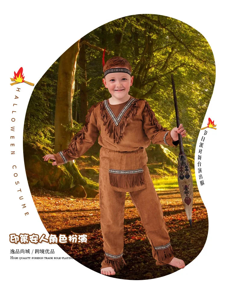 Boys Girls Indian Cosplay Costume Fancy Dress Halloween Party Cosplay Costume Festival Party Performance Costumes ﻿