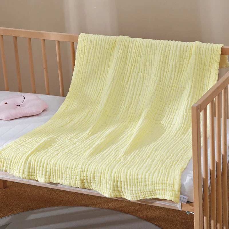 Six Layers of Pure Cotton Gauze Solid Color Bath Towel Soft Skin Absorbent 85*85cm