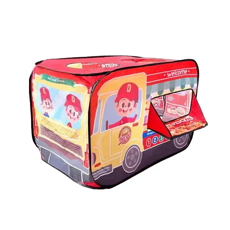 Foldable Game Play House Fire Truck Police Bus Pop Up Toy Tent Playhouse Cloth Gift For Children Firefighting Model Dopship
