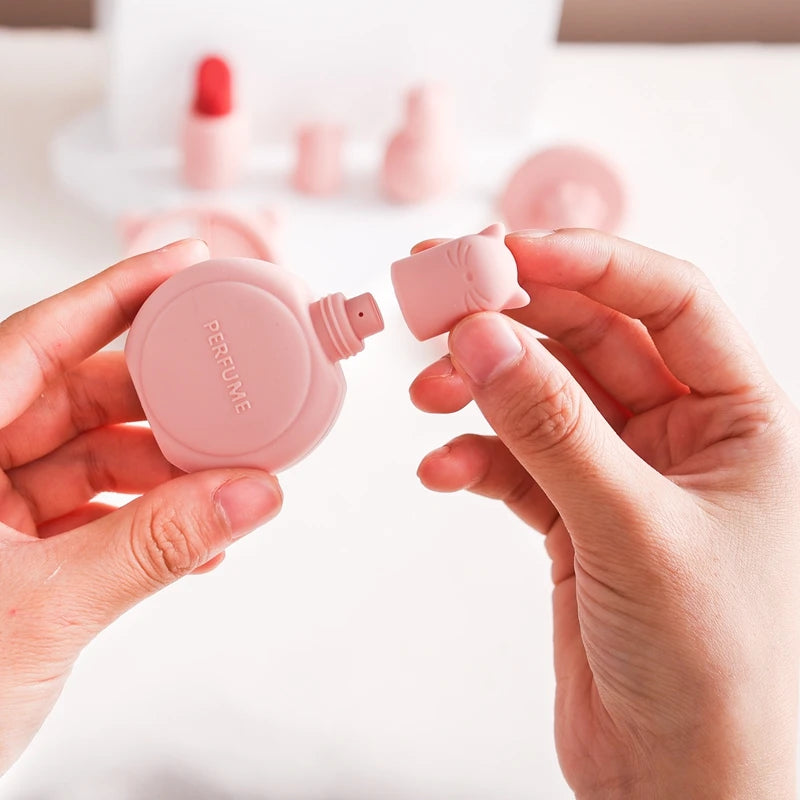 Silicone Baby Makeup Toys Set Simulation Pretend Cosmetics Toys Girls Playing House Game Children Early Education Montessori Toy