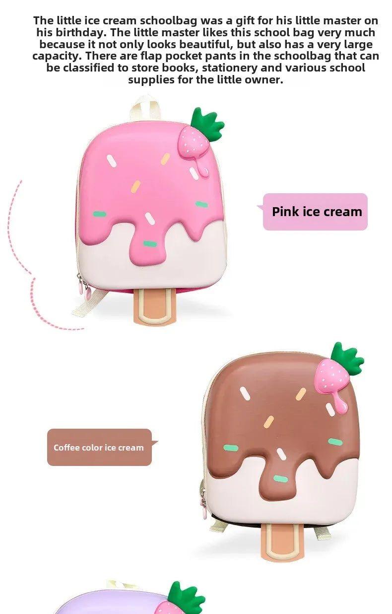 Candy Land Children's Backpack Cute Nursery School Bag Boys Girls Fun Ice Cream Design Double Shoulder Bag Childhood Flavor