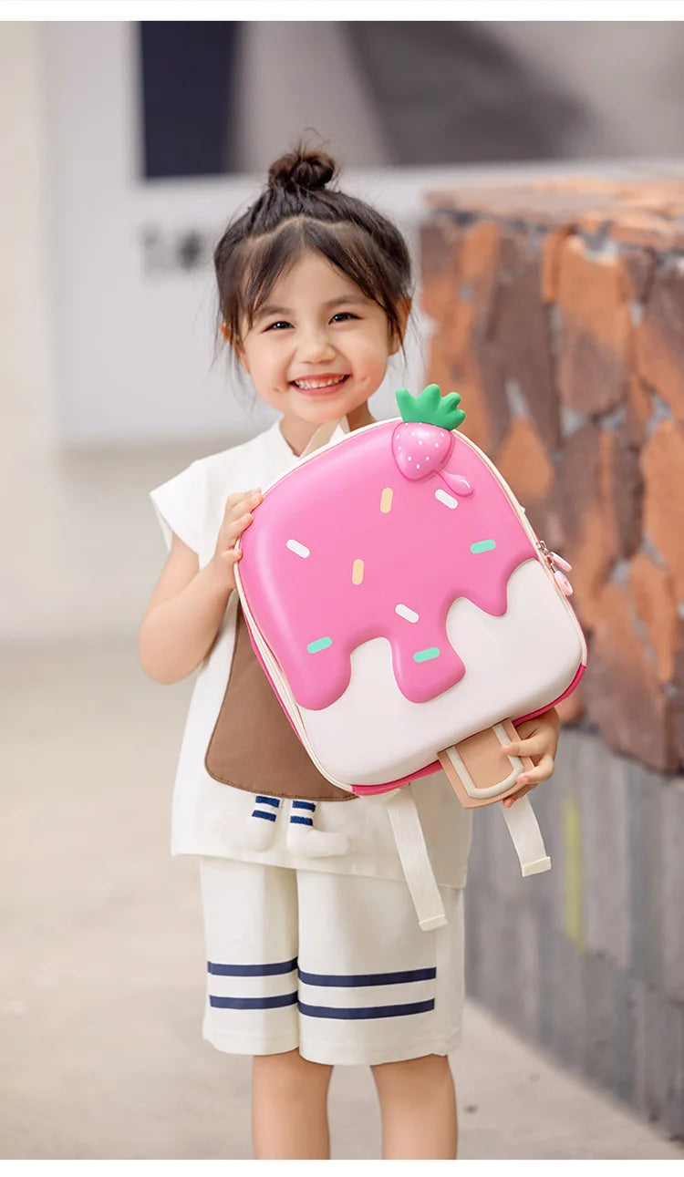 Ice Cream Children's Backpack Fashion Princess Schoolbag Kindergarten Baby Shoulders Bag 3D Cute Bookbag Kids Birthday Gifts