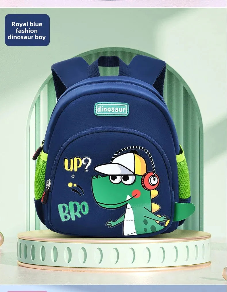 New Cartoon Dinosaur Kindergarten Backpack Spine Protection Lightweight School Bag for Primary School Children