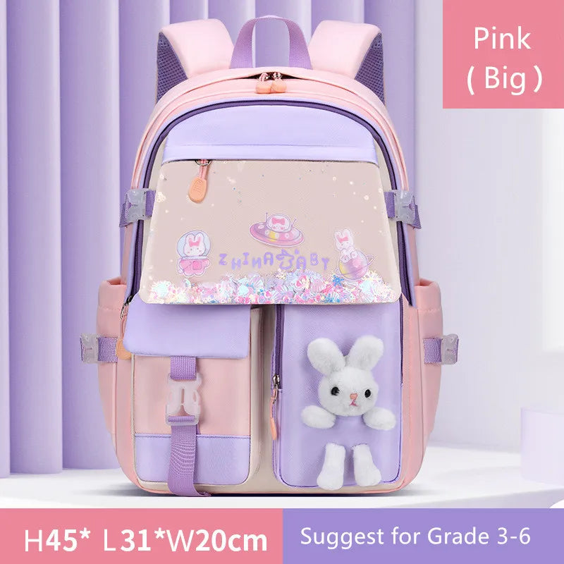 cute school backpack girls schoolbag waterproof book bag student backpack with many pockets elementary school bags for children